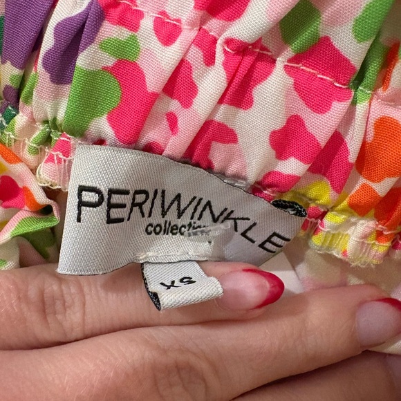 Colorful Ruffle Neck Blouse with Embroidered Puff Sleeves Boutique Printed - Picture 3 of 7